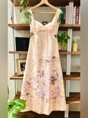knee length dresses for ladies Zimmermann Tiggy Frill Midi Dress Colourful Tiered Frills main image 1